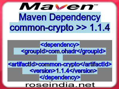 Maven dependency of common-crypto version 1.1.4
