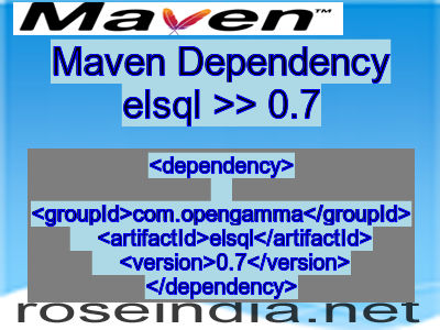 Maven dependency of elsql version 0.7