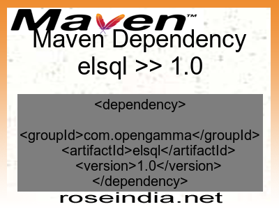 Maven dependency of elsql version 1.0