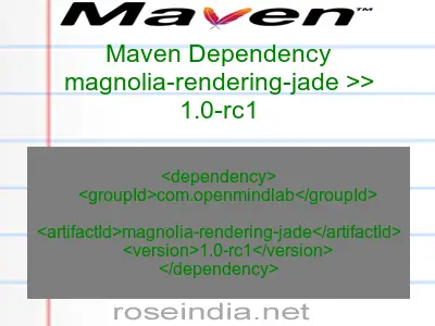 Maven dependency of magnolia-rendering-jade version 1.0-rc1