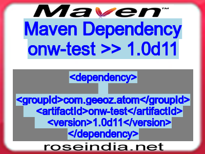 Maven dependency of onw-test version 1.0d11
