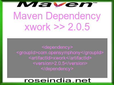 Maven dependency of xwork version 2.0.5
