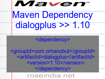 Maven dependency of dialogplus version 1.10