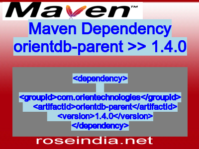 Maven dependency of orientdb-parent version 1.4.0