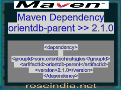 Maven dependency of orientdb-parent version 2.1.0