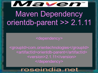 Maven dependency of orientdb-parent version 2.1.11