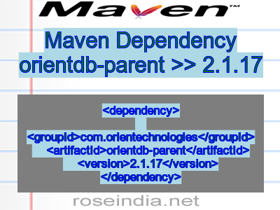 Maven dependency of orientdb-parent version 2.1.17