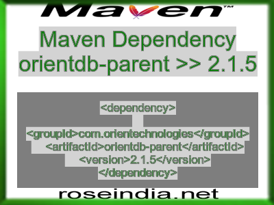 Maven dependency of orientdb-parent version 2.1.5