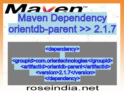Maven dependency of orientdb-parent version 2.1.7