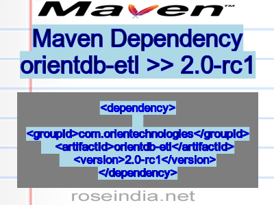 Maven dependency of orientdb-etl version 2.0-rc1