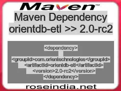 Maven dependency of orientdb-etl version 2.0-rc2