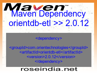 Maven dependency of orientdb-etl version 2.0.12