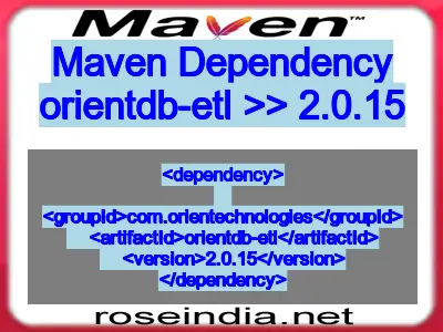 Maven dependency of orientdb-etl version 2.0.15