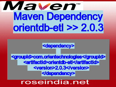 Maven dependency of orientdb-etl version 2.0.3