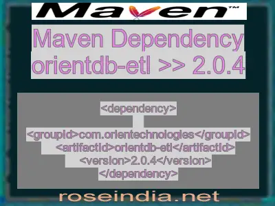 Maven dependency of orientdb-etl version 2.0.4