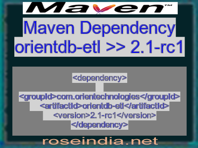 Maven dependency of orientdb-etl version 2.1-rc1