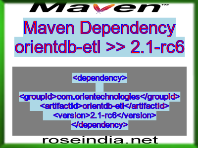 Maven dependency of orientdb-etl version 2.1-rc6