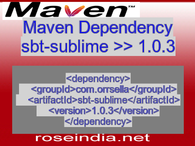 Maven dependency of sbt-sublime version 1.0.3