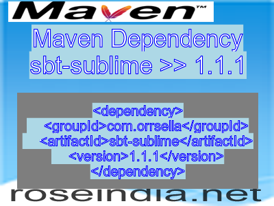 Maven dependency of sbt-sublime version 1.1.1