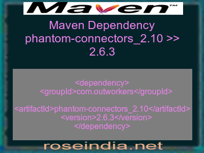 Maven dependency of phantom-connectors_2.10 version 2.6.3