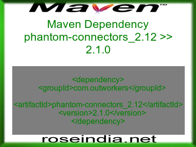 Maven dependency of phantom-connectors_2.12 version 2.1.0