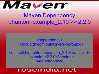Maven dependency of phantom-example_2.10 version 2.2.0