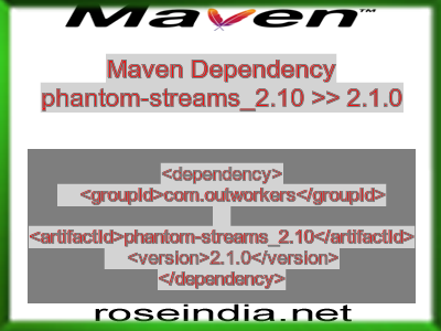 Maven dependency of phantom-streams_2.10 version 2.1.0