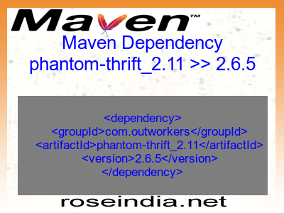 Maven dependency of phantom-thrift_2.11 version 2.6.5