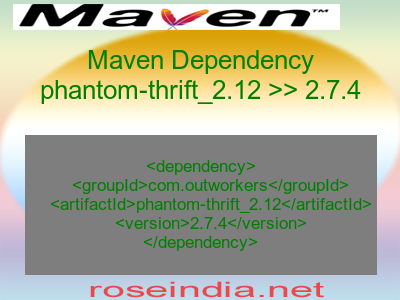 Maven dependency of phantom-thrift_2.12 version 2.7.4