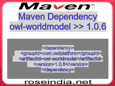 Maven dependency of owl-worldmodel version 1.0.6