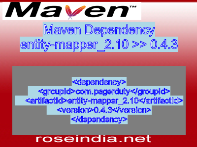 Maven dependency of entity-mapper_2.10 version 0.4.3