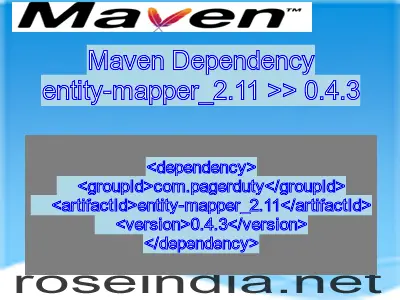 Maven dependency of entity-mapper_2.11 version 0.4.3