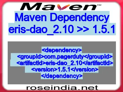 Maven dependency of eris-dao_2.10 version 1.5.1