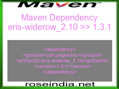 Maven dependency of eris-widerow_2.10 version 1.3.1