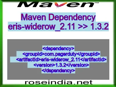 Maven dependency of eris-widerow_2.11 version 1.3.2