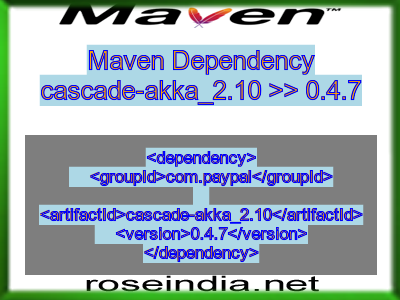 Maven dependency of cascade-akka_2.10 version 0.4.7