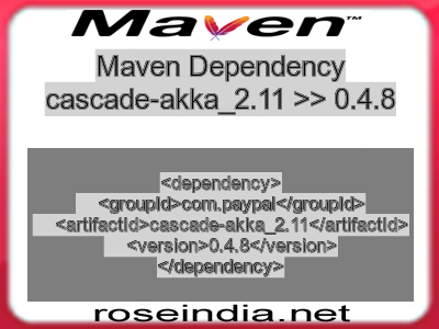 Maven dependency of cascade-akka_2.11 version 0.4.8