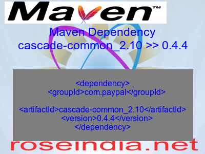 Maven dependency of cascade-common_2.10 version 0.4.4