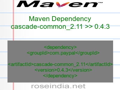 Maven dependency of cascade-common_2.11 version 0.4.3