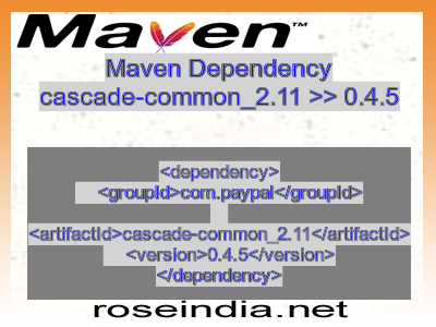 Maven dependency of cascade-common_2.11 version 0.4.5