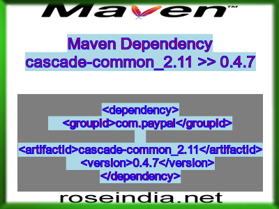 Maven dependency of cascade-common_2.11 version 0.4.7