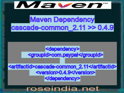 Maven dependency of cascade-common_2.11 version 0.4.9