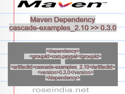Maven dependency of cascade-examples_2.10 version 0.3.0