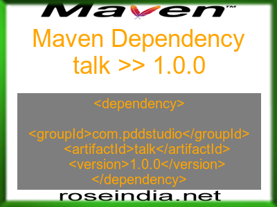 Maven dependency of talk version 1.0.0