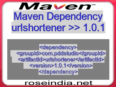 Maven dependency of urlshortener version 1.0.1