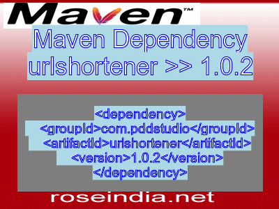 Maven dependency of urlshortener version 1.0.2