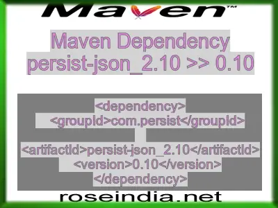 Maven dependency of persist-json_2.10 version 0.10