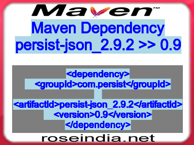 Maven dependency of persist-json_2.9.2 version 0.9