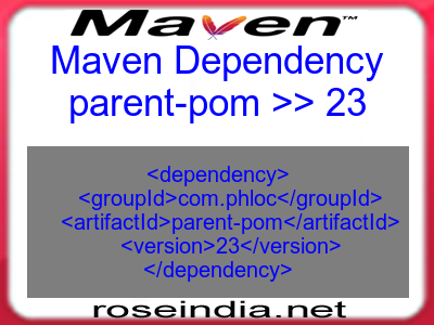Maven dependency of parent-pom version 23