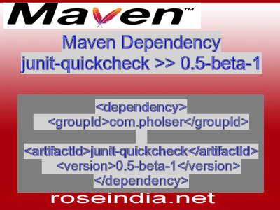 Maven dependency of junit-quickcheck version 0.5-beta-1